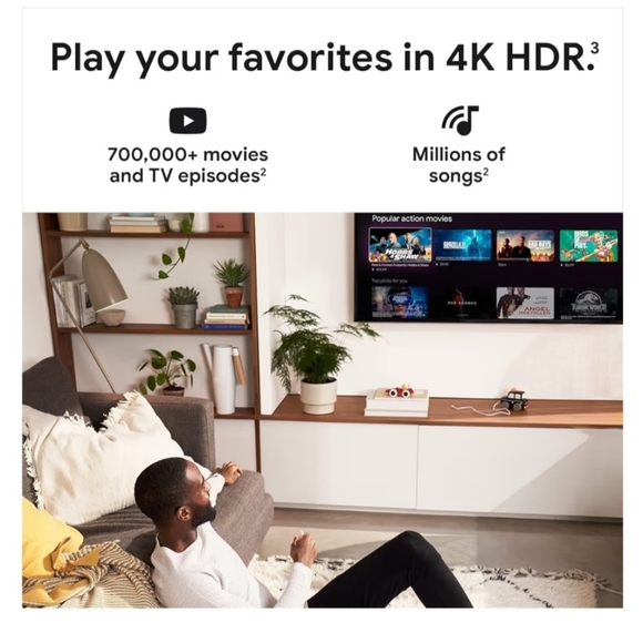 Google Chromecast with Google TV 4K (Snow) – Streaming Media Player – New Sealed - Picture 11 of 12